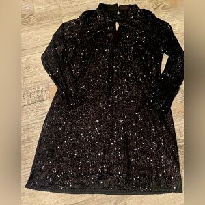 Beautiful Black Knee Length Sequin Dress.
